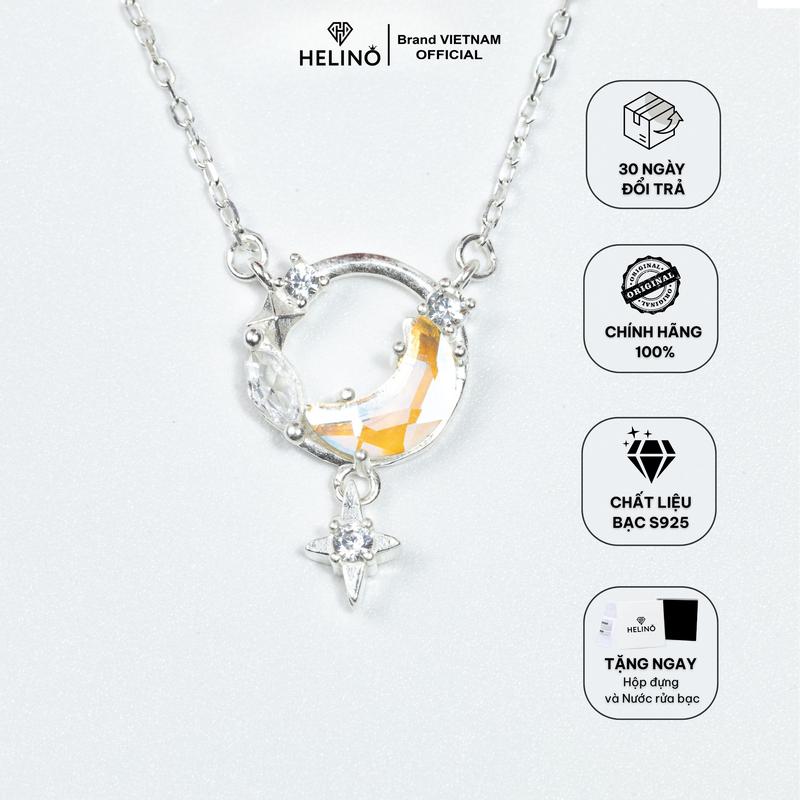 Dây chuyền bạc nữ HELINO đính đá mặt trăng Moonstone đổi màu C48