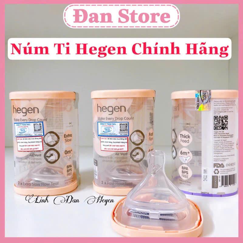 Núm ti Hegen số 0 1 2 3 4 chữ Y. Núm ty thay thế cho bình sữa hegen đủ size chính hãng