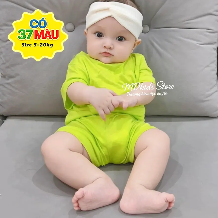BỘ ĐỒ THUN LẠNH CỘC TAY Quần Ngắn Trẻ Em Cho Bé Trai Bé Gái (5–20kg) MDKids