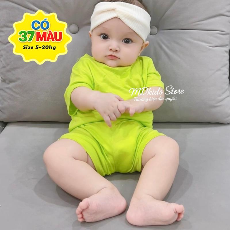 BỘ ĐỒ THUN LẠNH CỘC TAY Quần Ngắn Trẻ Em Cho Bé Trai Bé Gái (5–20kg) MDKids