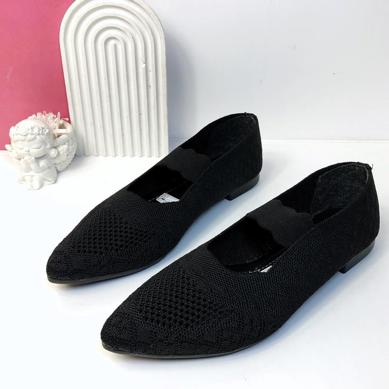 Kayzineva DD-01 Flat Shoes Wanita Kerja Tali Tengah Rajut Premium Sol Hitam Karet Perempuan 2