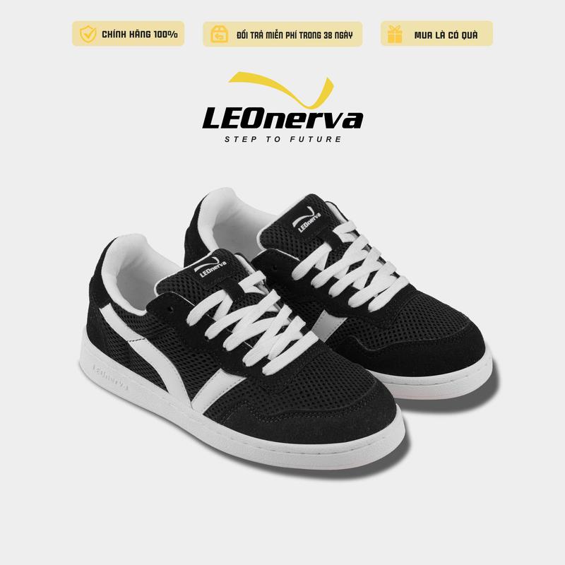 Giày Thể Thao Sneaker Unisex LEOnerva 808 Lưới - VS1 Đen Đế Trắng