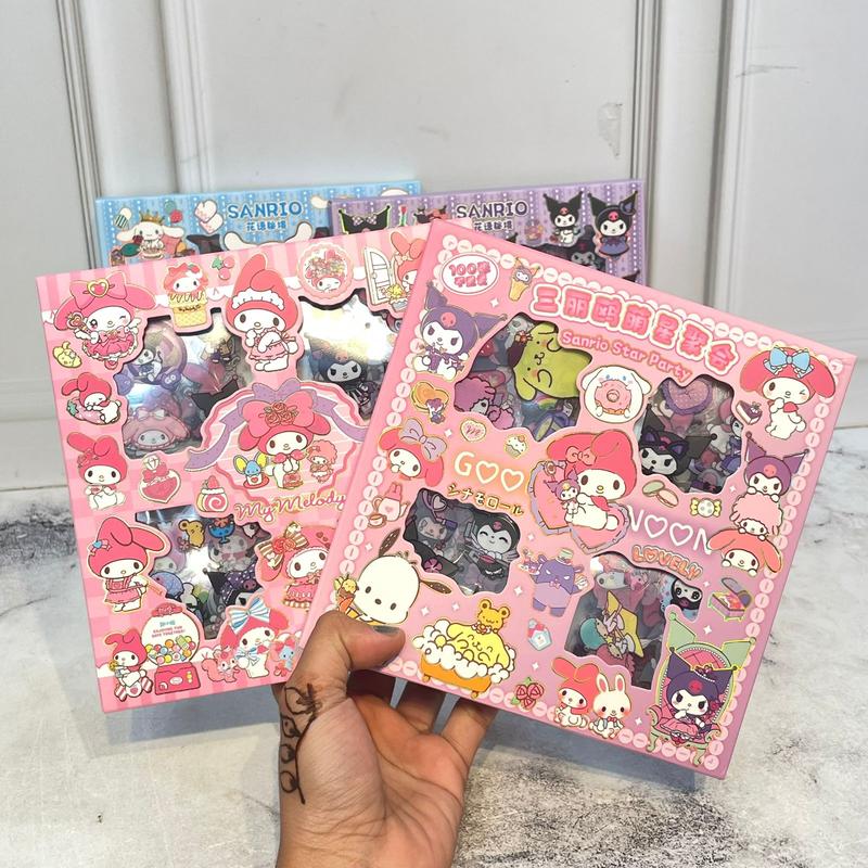Stiker 100 Lembar Sanrio CYK ST-1404 Kuromi Cinnamoroll My Melody 3