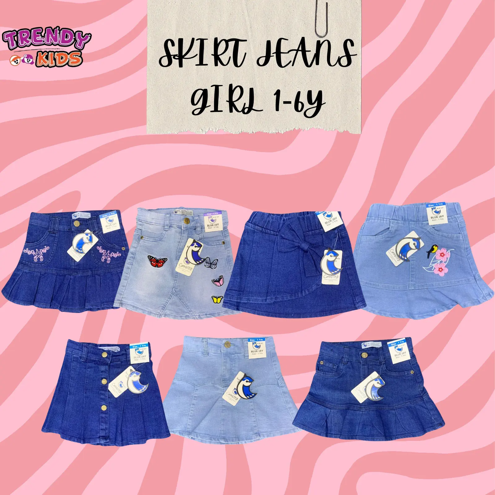 NEW SKIRT JEANS GIRLS 1-6 YEARS