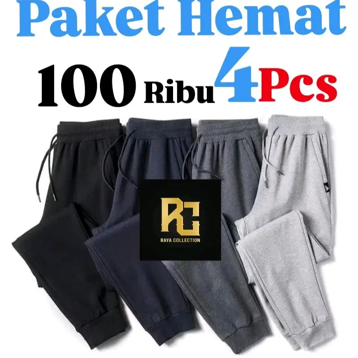 PAKET 100 4 PCS CELANA JOGGER PANJANG CELANA OLAHRAGA PRIA WANITA DEWASA Sport Joger