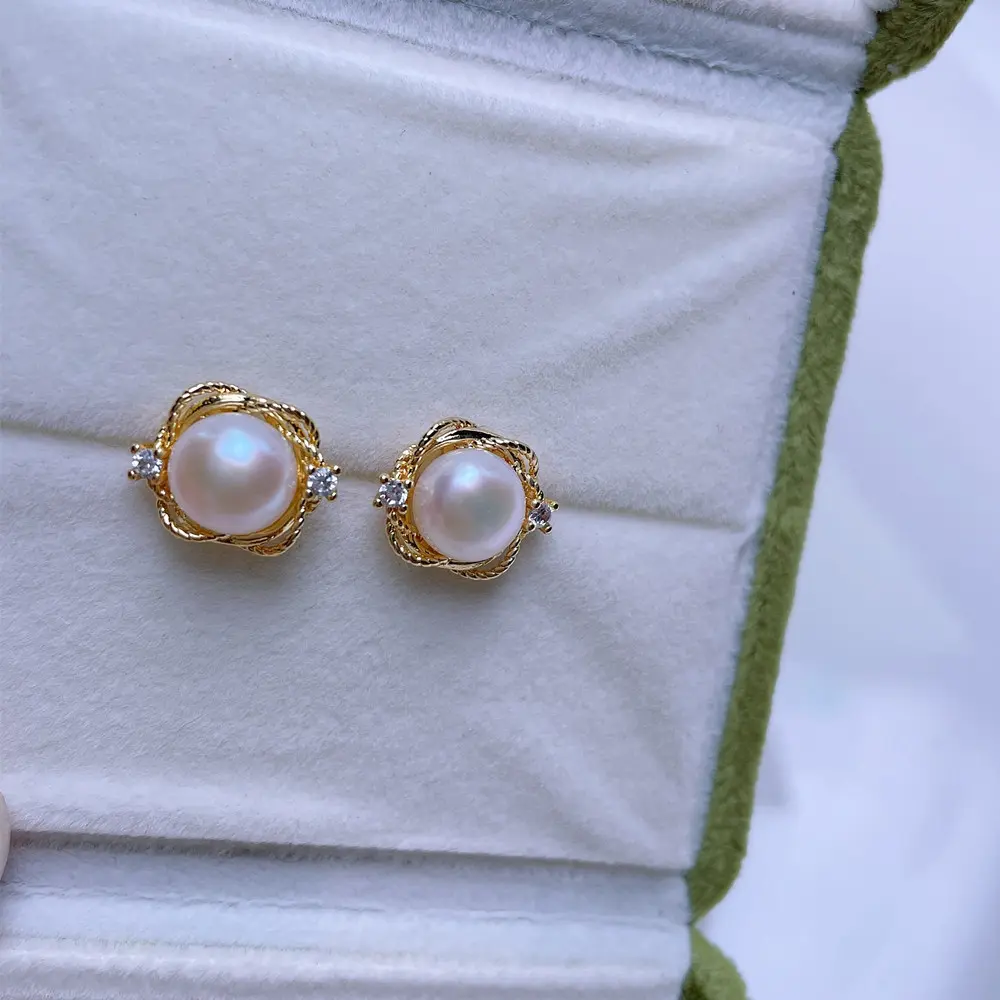 Natural freshwater pearl  earrings in stock wholesale daily women's earrings and earrings