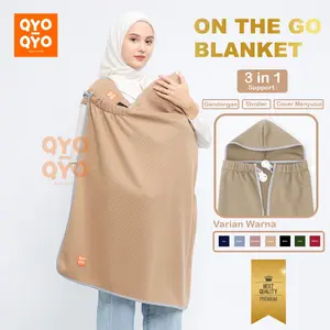 QYO-QYO - Blanket On The Go Selimut Bayi Clip On Penutup Menyusui 3in1 Diamond Knit Polos Premium