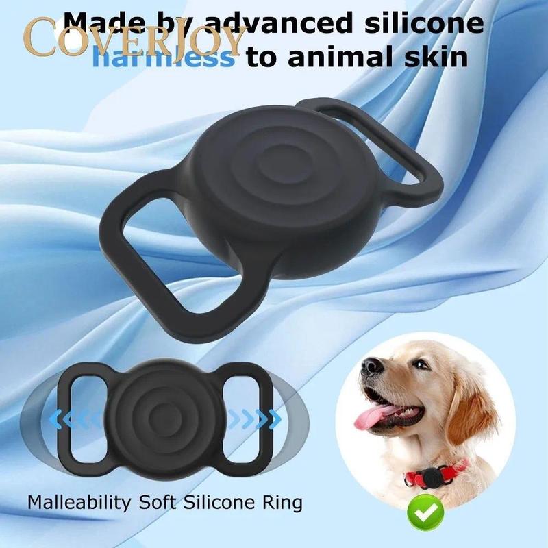 Vỏ CoverJoy hộp cổ chống thất lạc thú cưng cho AirTag, vỏ bảo vệ tay bằng silicone nhiều màu sắc, chống nước, mềm mại