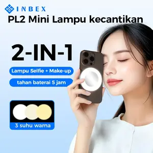 【K】【2-IN-1】【COD】INBEX PL2  Mini Beauty Light – Lampu Selfie Portabel & Live Streaming dengan 3 Mode Cahaya, Ideal untuk Outdoor, Malam Hari, dan Make-up