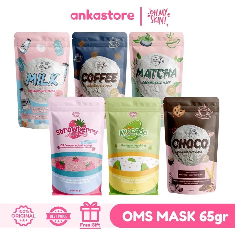 OH MY SKIN MASKER ORGANIK FULL SIZE 65gr Coffee Vitamin Wajah Choco Facial 0
