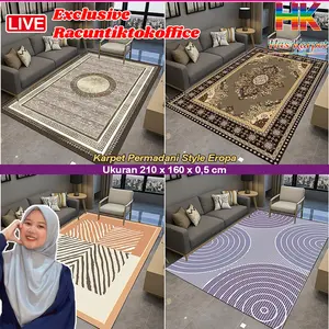 [HK X RACUNTIKTOK] Karpet Lantai Permadani Style Eropa Ukuran 210x160x0.5cm