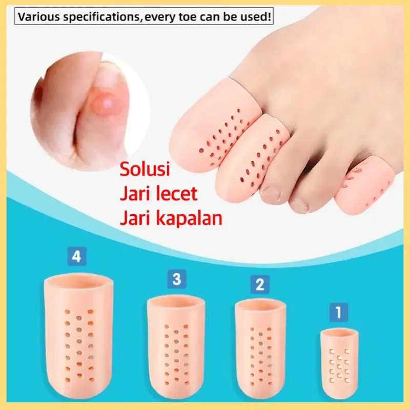 2Pcs silikon pelindung jari kaki anti kaki kapalan dan lecet penutup jari pemisah jari