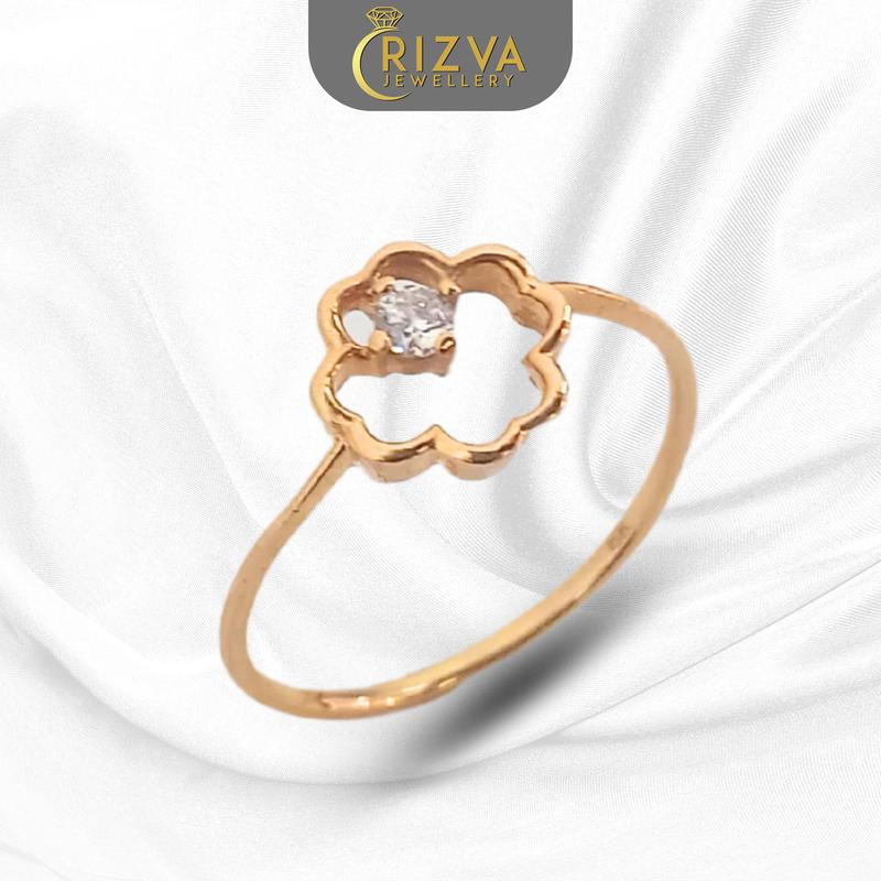 Cincin Solitaire Bunga Var Rizva Jewellry Rose Gold 8K 1