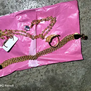 SET PERHIASAN DEWASA MOTIF DAUN PERMATA TITANIUM CANTIK