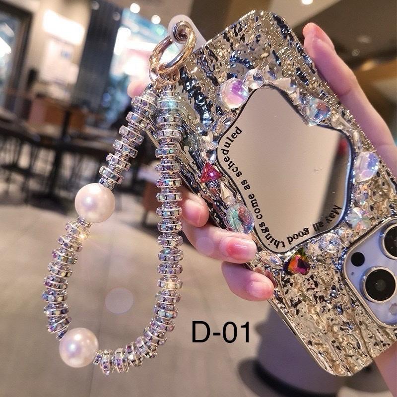 Dây treo điện thoại di động sang trọng, dây chuyền đeo cổ tay đính cườm, cầm tay mặt dây chuyền chống thất lạc 1