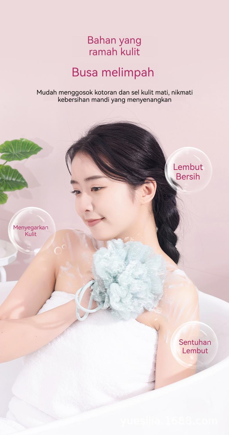 Bola mandi elastis, handuk mandi dua-dalam-satu yang dapat meregangkan punggung, handuk mandi bernilai tinggi untuk menghilangkan lumpur tanpa rasa sakit