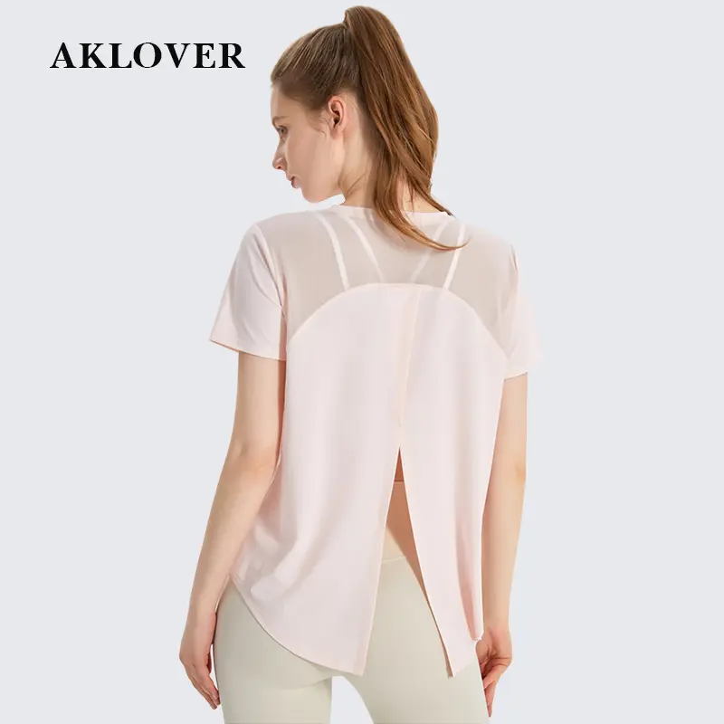 AKLOVER Kaos Olahraga Baju lengan Pendek Wanita Sport Gym Yoga T-shirt Oversize 0