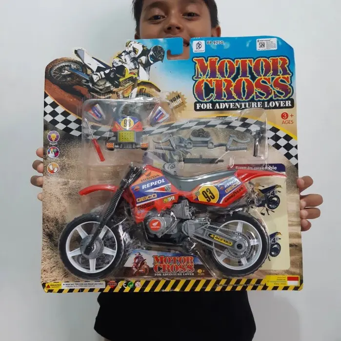 Mainan Moto Cross Rakit Besar - Miniatur Motor Trail Anak Laki Cowok 0