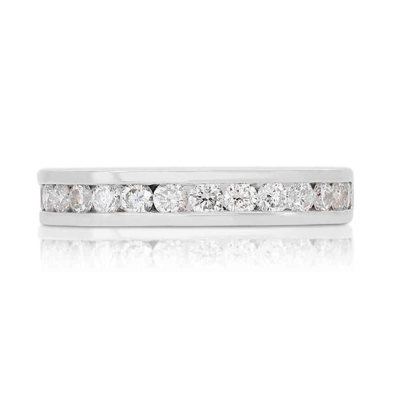 Elegant 0.80ct Half Eternity Ring set in gleaming Platinum 0