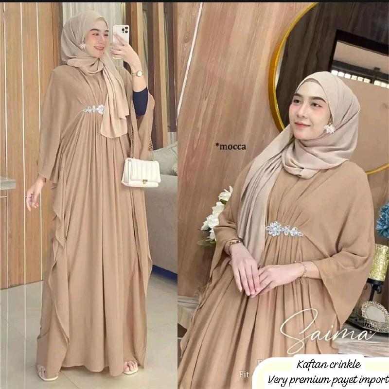 KAFTAN RAYA CRINKLE PAYET IMPORT 5 WARNA 1