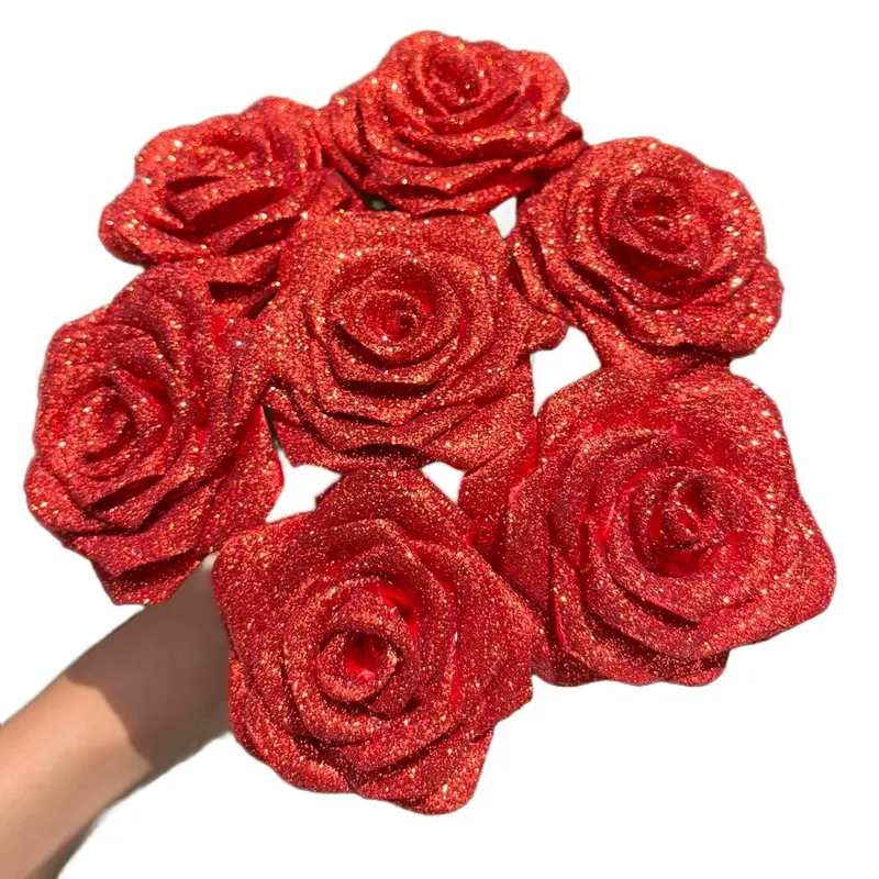 bunga satin gliter 2,5cm dan 4cm siap pakai 0