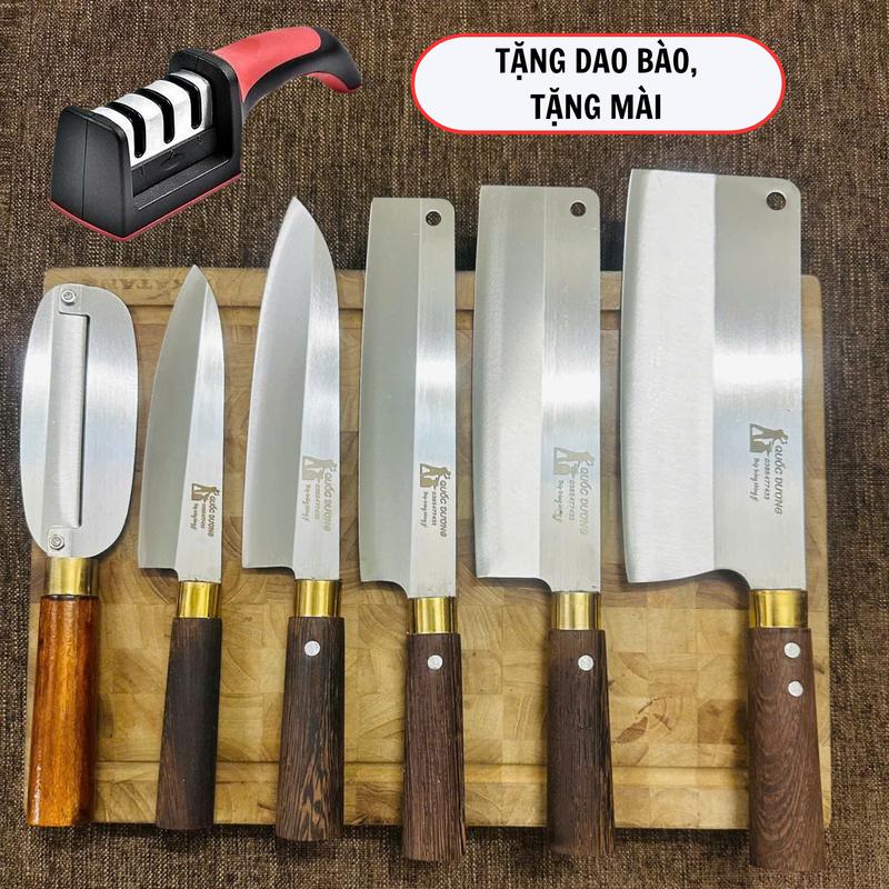 [Tặng dao bào, tặng mài dao]  Bộ 5 dao thép trắng Nhật không han gỉ với độ cứng lên tới 60HRC đầy đủ quy trình hoàn thiện - Mã 01