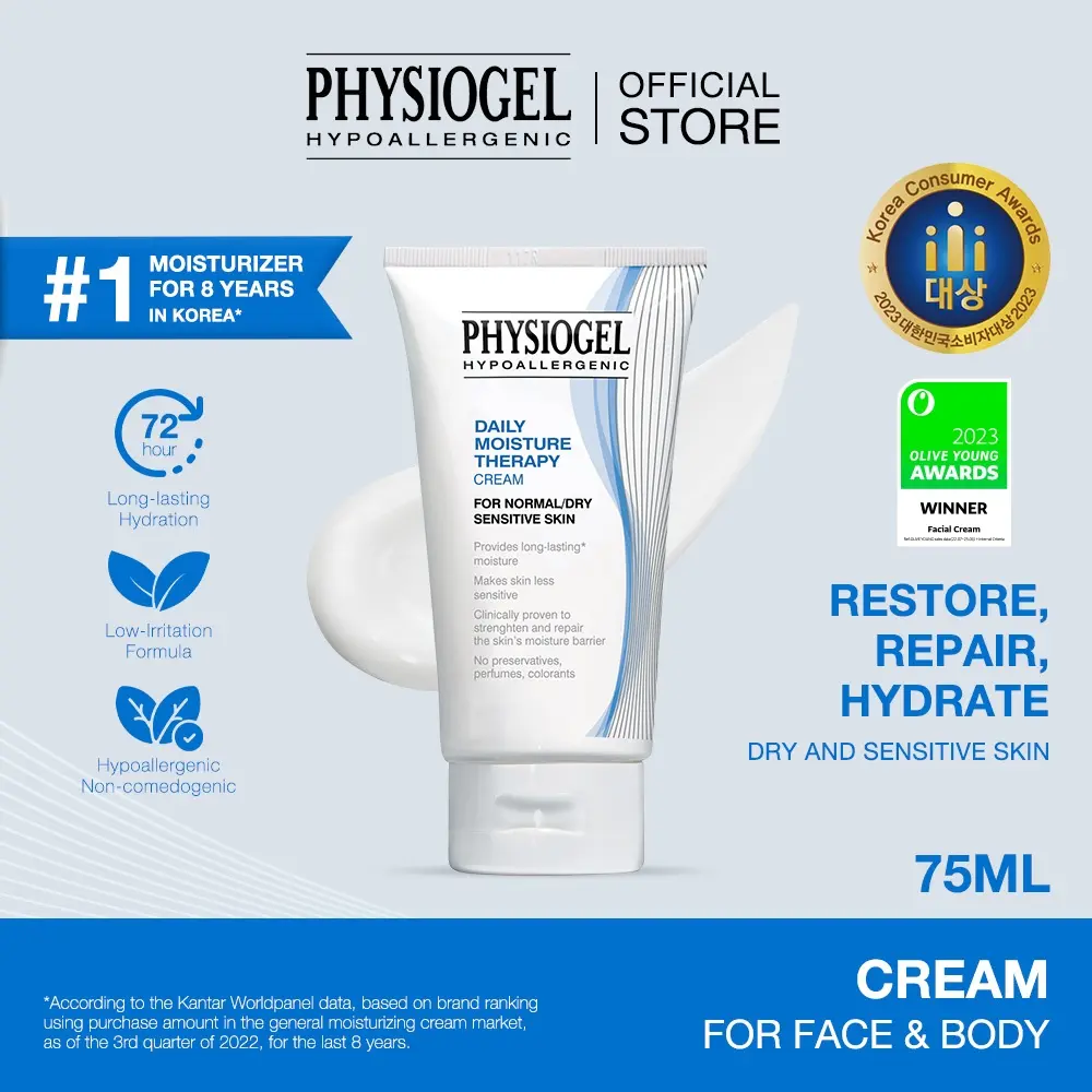 [Physiogel Official] Daily Moisture Therapy Cream 75ml l Restore, Repair, Hydrate Sensitive Skin