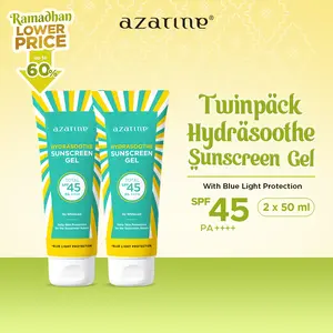 [Twin Pack Gel] Azarine Hydrasoothe Sunscreen Gel SPF45 PA++++ 50 ml Berminyak Box Wajah  Facial  Sunscren  Sunblock Berminyak