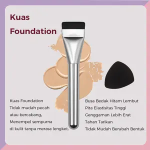 Brush Make Up Foundation Kuas Bedak Rias Datar Profesional Ultra Tipis F1204 Wajah