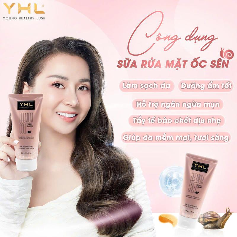 Sữa rửa mặt tinh chất vàng ốc sên YHL Hàn Quốc Chai 150gr - Hàng chính hãng