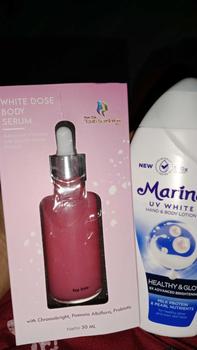 Product Review of PAKET MENCERAHKAN BADAN MARINA UV WHITE HEALTHY AND GLOW DAN HOUSE OF BEAUTY WHITE DOSE BODY SERUM 50 ML NEW YOUTH SKIN REVOLUTION Lotion Tubuh Pencerah from ** 0