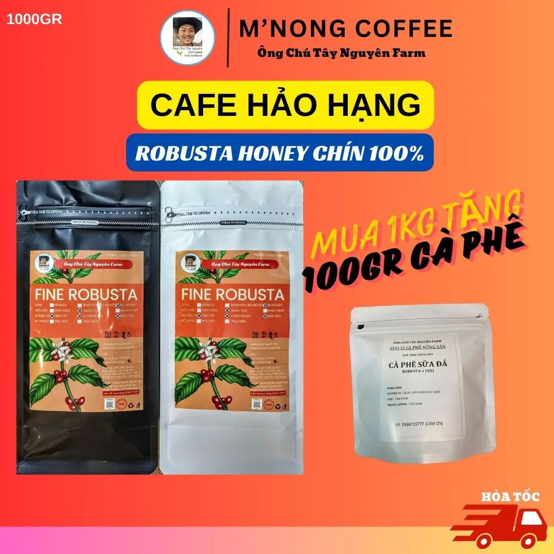 DÒNG HẢO HẠNG. FINE ROBUSTA HONEY GU NGỌT THƠM NGUYÊN CHẤT CÀ PHÊ KHÔNG ĐƯỜNG RANG MỘC EATCLEAN HEALTHY Cà Phê  COFFEE CAFE