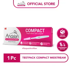 Andalan Compact Midstream Pregnancy Test Pack - Alat Tes Kehamilan Praktis, Tanpa Wadah Urin