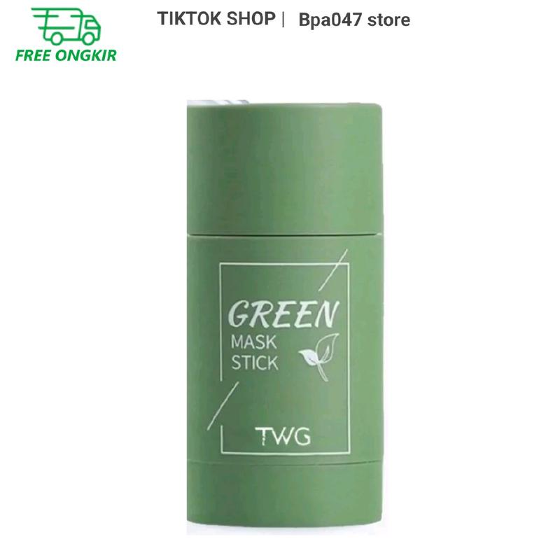Green tea Mask Cleansing  Clay Stick Masker Wajah Untuk Kulit Berjerawat Kotoran skincare menghilangkan Teh Melembutkan Berminyak Komedo 0