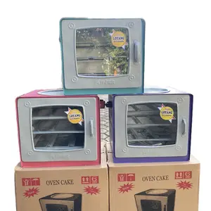 Oven Flipper Warna 3 Susun/Oven Kompor Tangkring Plus Loyang Kue 3Pcs Pink Ungu