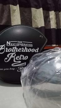 Product Review of Helm Bogo Kulit Full Leher Retro Wanita Dewasa SNI Motif Mata Panda Putih Kaca Datar Motor Motorcycle Sepeda from M**i 0