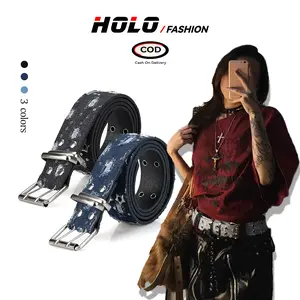 HOLO Sabuk Y2k Star lkat Pinggang Wanita Fashion Belt Wanita Korea Impor Gaya Punk Perempuan Gesper