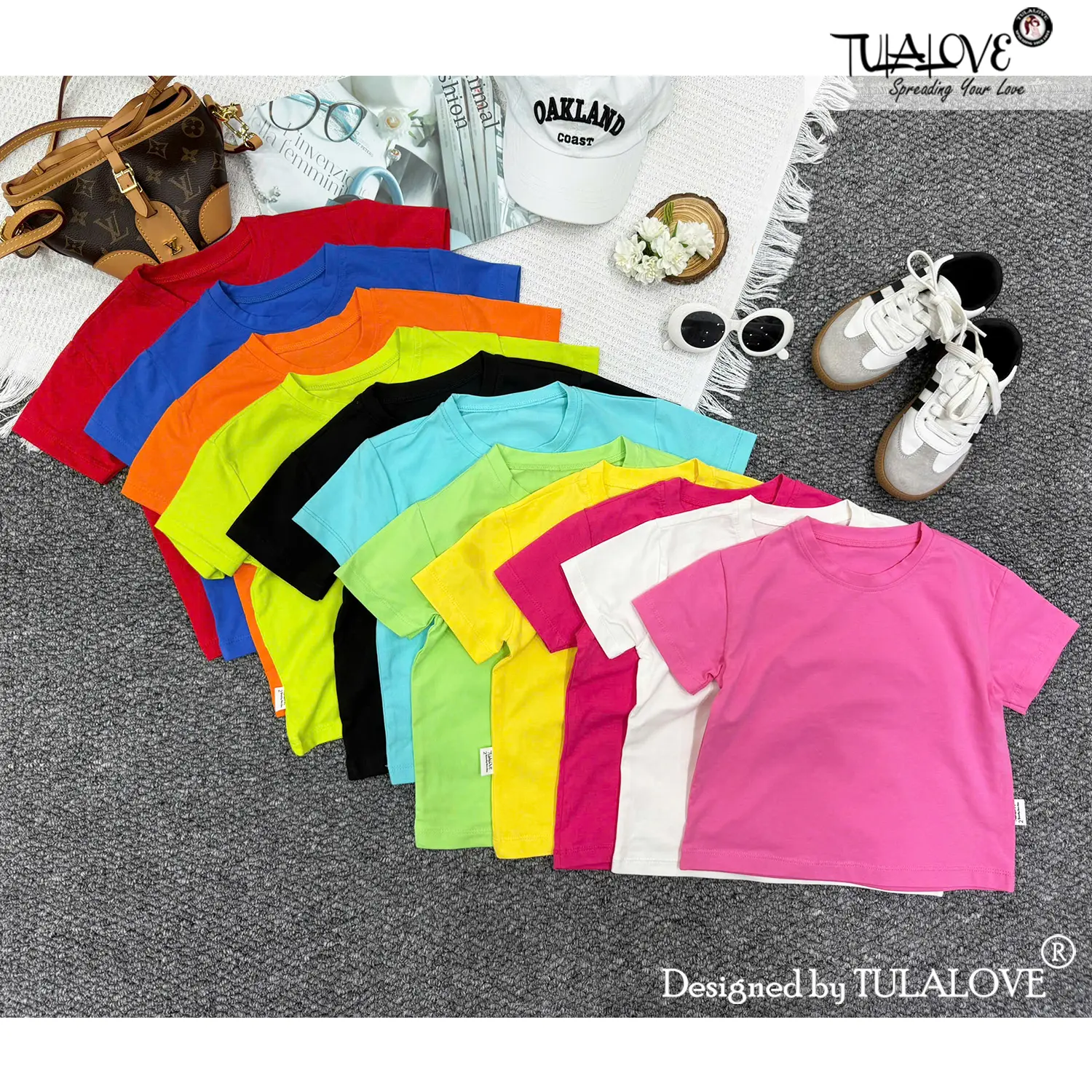 Áo Thun Cộc Tay Basic Trẻ Em Unisex Cotton 4 Chiều Co Giãn Thoải Mái Cho Bé, Thời Trang Trẻ Em Mùa Hè Tulalove