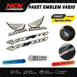 PAKET EMBLEM VARIO DAN WINGS TIMBUL 3D 1 PAKET ISI 4PCS AKRILIK MIRROR