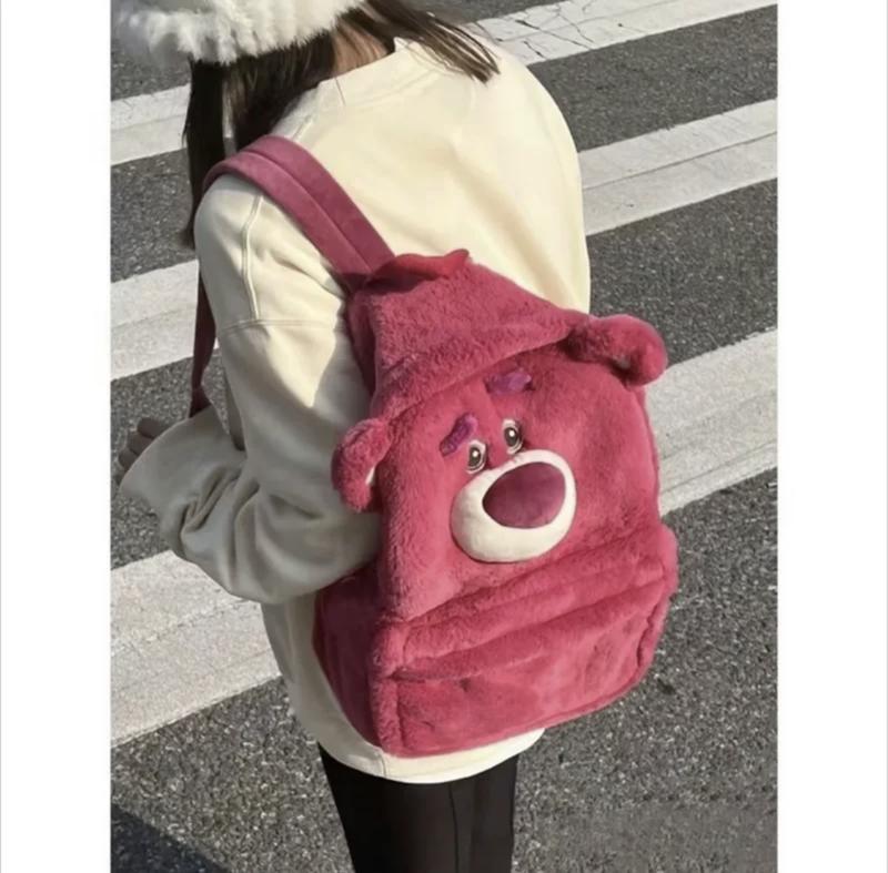Product Introduction of Beg Bahu, Rekaan Beruang Strawberi, Bahan Mewah, Gaya Gadis Comel dan Muda, Sesuai untuk Sekolah dan Pelajar Sekolah Menengah, Kapasiti Besar, Tebal, Gaya Jepun dan Korea, Beg Galas, Beg Galas Bags Backpack 7