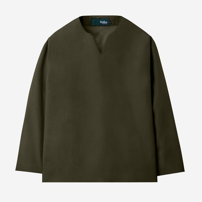 Gambar Baju Muslim Duha Muslimwear - Bahr Pull-Over Long - Olive dari Duha Muslim Wear Kota Tangerang Tokopedia