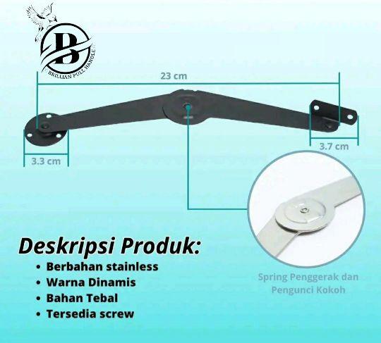 Product Introduction of Engsel Salon Sikutan Lipat Jendela Premium Bahan Stainless Steel Tebal Ukuran 9 Inch - Warna Hitam Silver 13