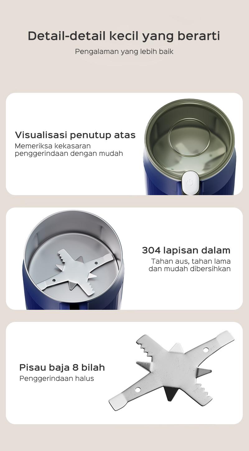 [COD] HAN RIVER Grinder Handheld Electric Serbaguna Bumbu Grinder Blender Serbaguna Giling Biji Kopi Penggiling Kopi kering