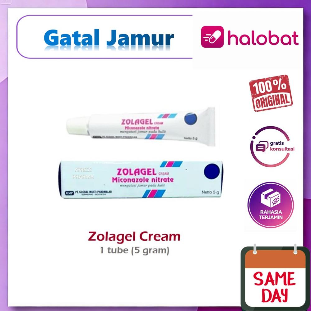 HALOBAT ! ZOLAGEL CREAM 5g Gatal Jamur Kulit Kuku Obat Miconazole Mikonazole Miconasol Mikonasol Miconasole Mikonasole Zet Pharma - ZOLAGEL Cr 5g
