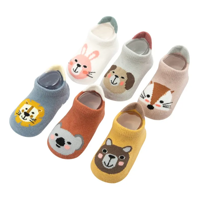 Tất Trẻ Em Bé Bằng Vải Bông, Thiết Kế Hoạt Hình Dễ Thương, Không Trơn Trượt, Thích Hợp Cho Trẻ Từ 0-5 Tuổi, Tất Đi Trong Nhà, Tất Mùa Xuân Và Mùa Thu 8