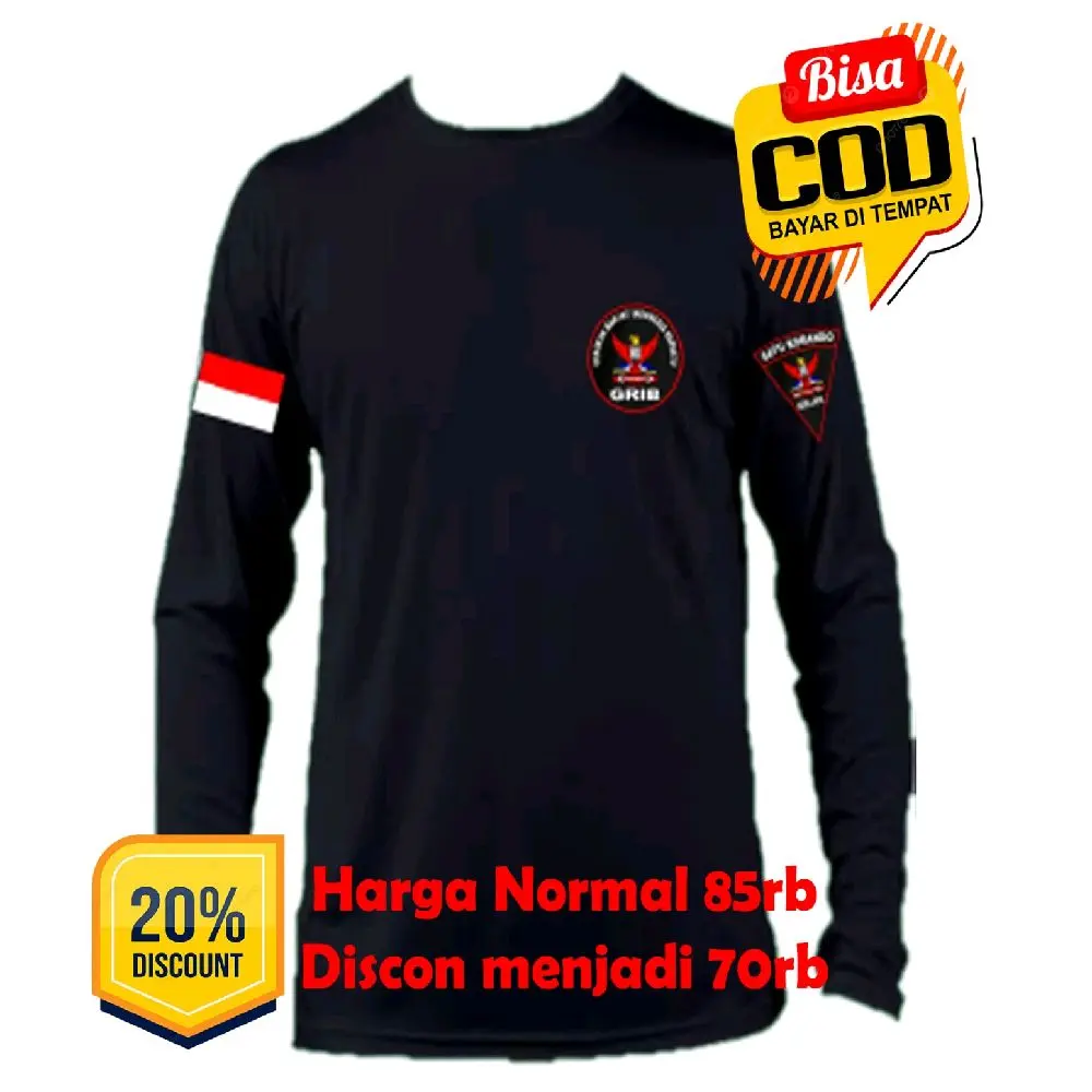 Kaos grib jaya satu komando dada bulat full warna bahan adem 24s