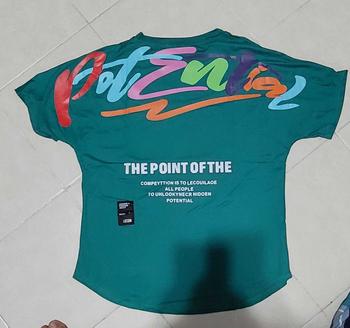 Product Review of NO.1 New Trendy Fashion Joker Loose Dovetail Base Men's Foam Embroidered Printed Couple Short Sleeve Casual Handsome Mature T-shirt from ข**บ 3