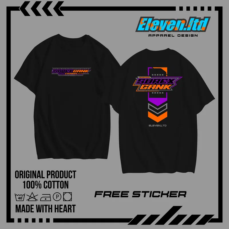 Kaos Surex Gank V2 Super Moto Herex  Tshirt Baju Racing Distro Pria Keren Bahan Katun Combat 24s Free Stiker Cowok Nyaman 2