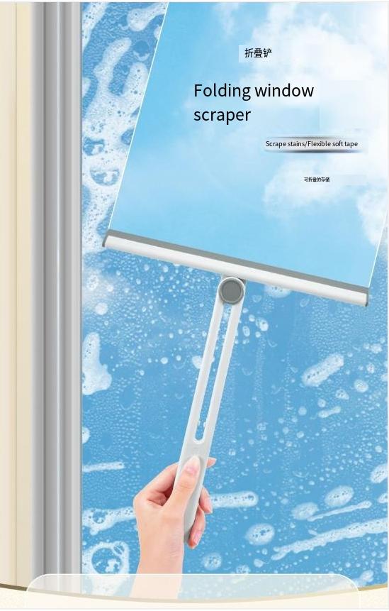Product Introduction of Dụng Cụ Vệ Sinh Cầm Tay Có Thể Gập Lại Dụng Cụ Cạo Kính, Chổi Lau Gương Phòng Tắm Đa Chức Năng, Cần Gạt Nước Kính Xoay 360 ° 12