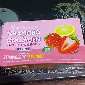 C+Collagen - Minuman Collagen Tripeptide 500mg + Vit C 1000mg untuk Kesehatan Kulit dan Imunitas